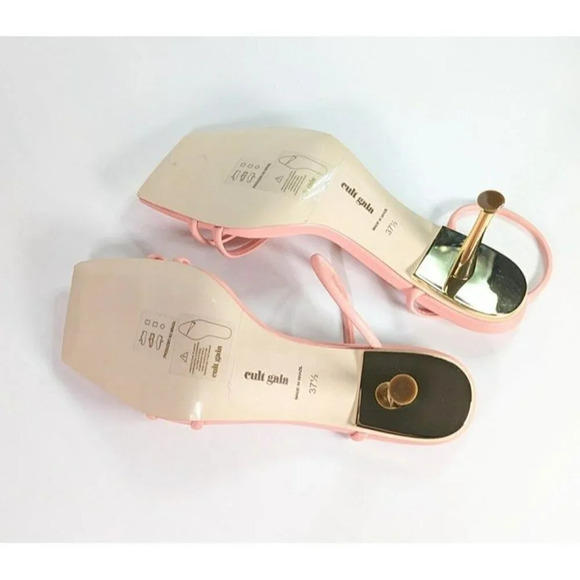 Cult Gaia Women's Lydia Square Toe Strap High Heel Sandals Size 37.5 (MSRP $428) - Picture 9 of 11